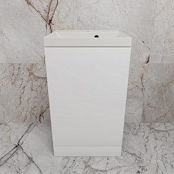 Style Line Тумба с кварцевой раковиной жасмин Моно 50 белый софт – фотография-2